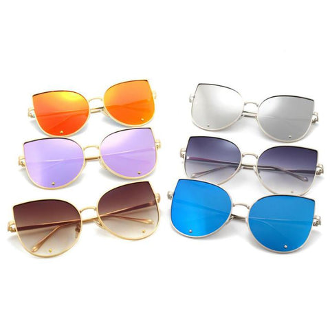 Alloy Frame Cat Eye Sunglasses