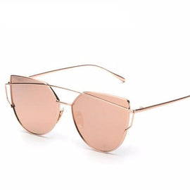 Twin-Beams Rose Gold Cat Eye Sunglasses