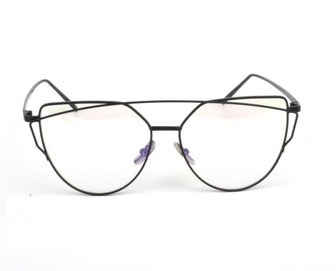 Twin-Beams Rose Gold Cat Eye Sunglasses