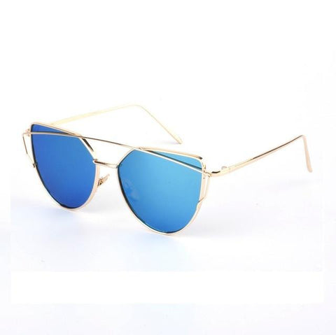 Twin-Beams Rose Gold Cat Eye Sunglasses
