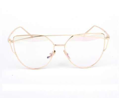 Twin-Beams Rose Gold Cat Eye Sunglasses