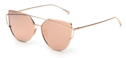 Twin-Beams Rose Gold Cat Eye Sunglasses