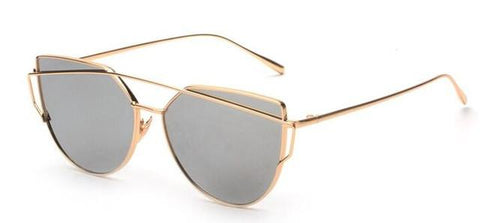 Twin-Beams Rose Gold Cat Eye Sunglasses