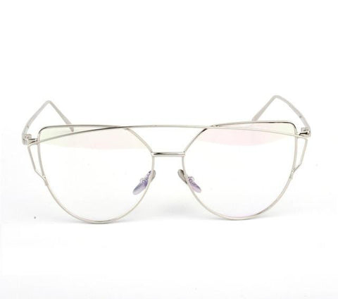 Twin-Beams Rose Gold Cat Eye Sunglasses