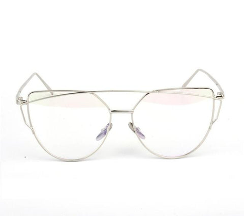 Twin-Beams Rose Gold Cat Eye Sunglasses